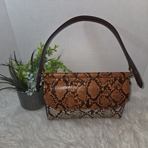 "A New Day" Brown, Tan And Beige Snakeskin Shoulder Bag. Nwot